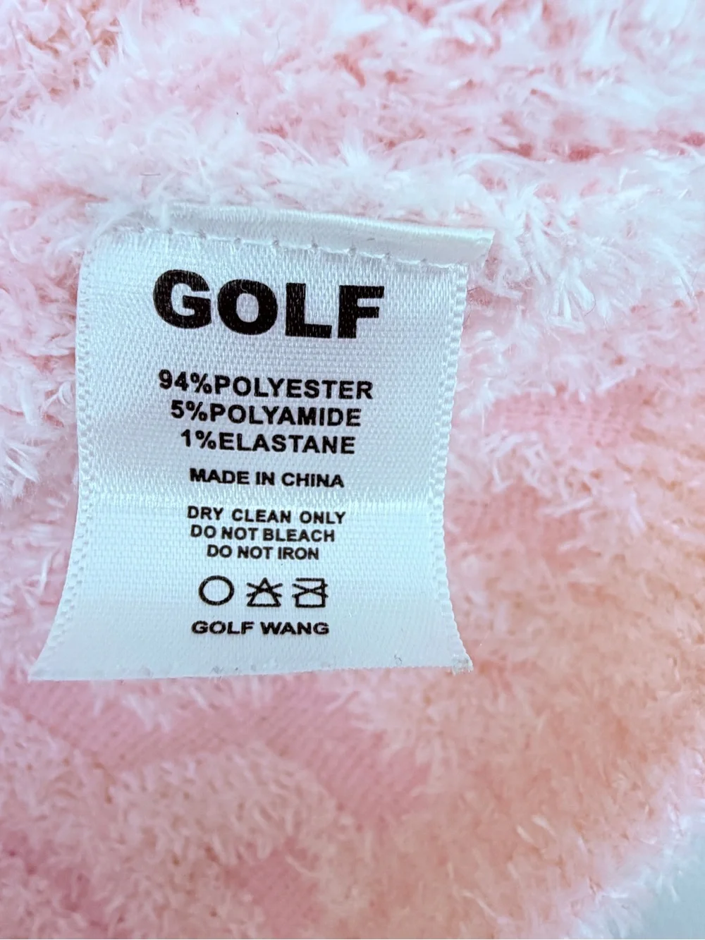 RARE Golf Wang Pink Very Fuzzy Furry Cable Knit Streetwear Shorts, Mens sz L